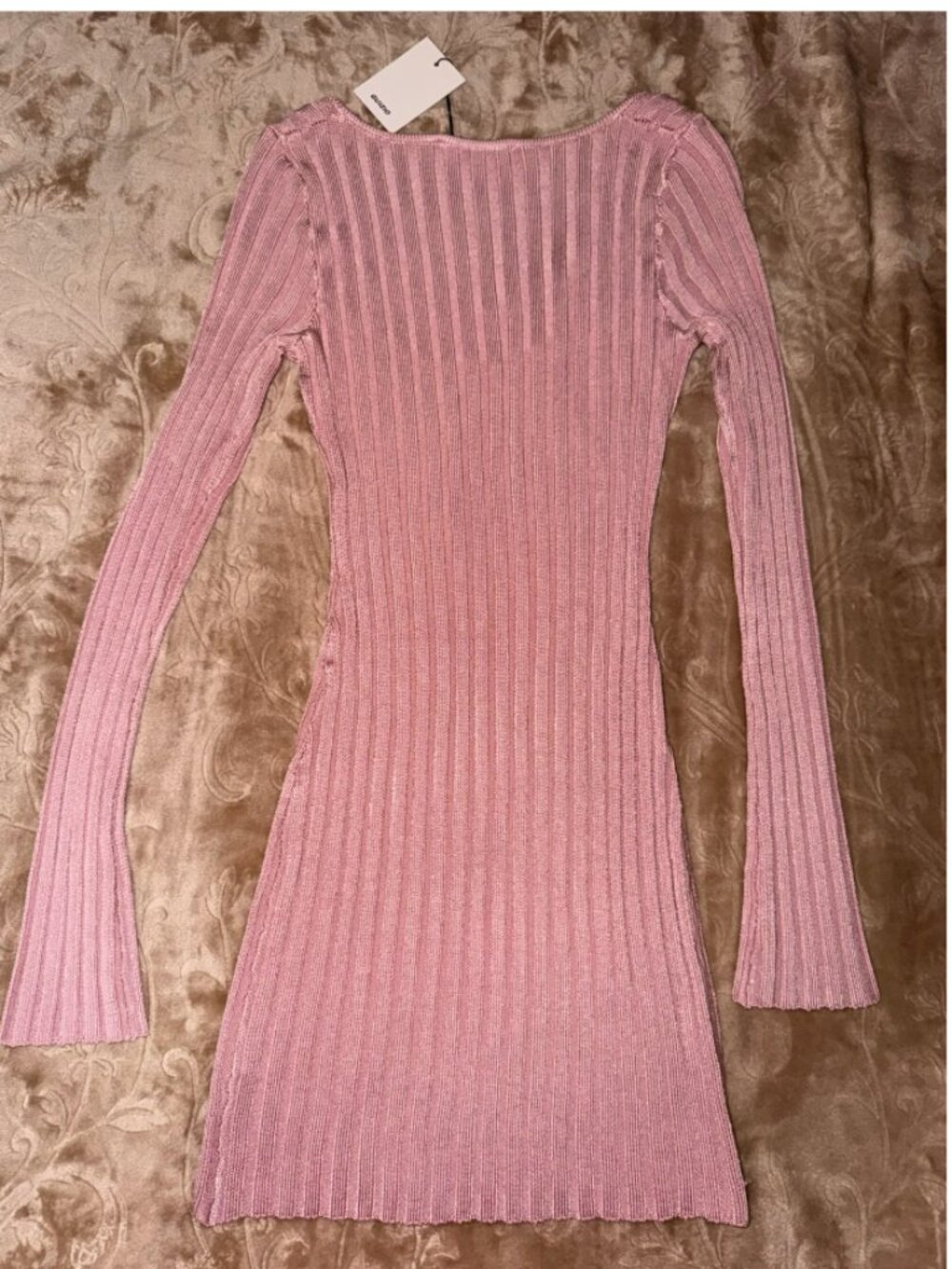 GUIZIO - Slinky Rib Mini Dress, Size L - Picture 7 of 9